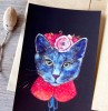 Postcard FLORAL CAT