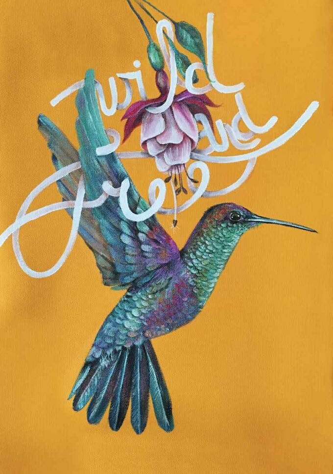 Plakatas Kolibris "Wild & free"