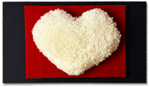 UMPAPA Dovanų kuponas su taftinta balta širdele